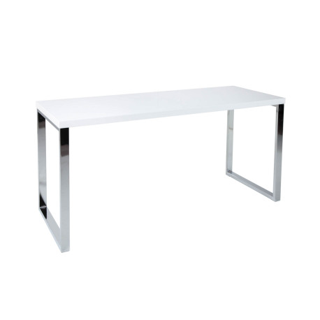 Bureau blanc et pieds chromés 160 cm