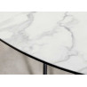 Table à manger ronde céramique marbre blanc et métal