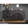 Buffet bois de manguier décor 3D et pied métal doré 140 cm
