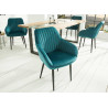 Chaises modernes velours bleu turquoise