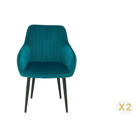 Chaises modernes velours bleu turquoise