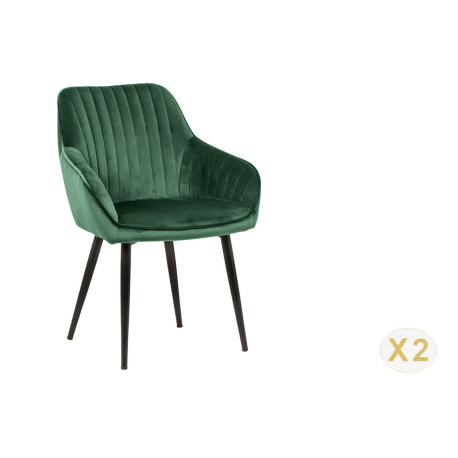 Chaises modernes velours vert