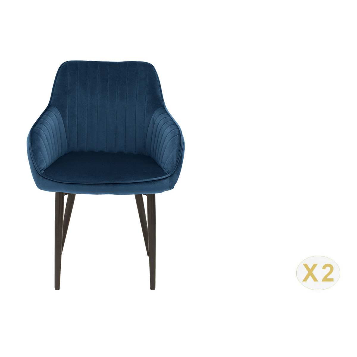 Chaises modernes velours bleu roi