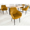 Chaises modernes velours jaune