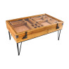 Table basse en bois plateau relevable et compartiments