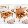 Table basse en bois plateau relevable et compartiments