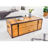 Table basse coffre en bois plateau relevable