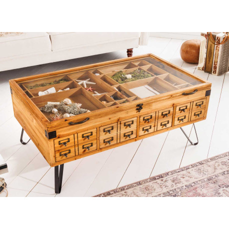 Table basse relevable avec tiroirs de rangement