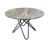 Table salle à manger ronde céramique aspect pierre