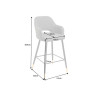 Tabouret de bar tissu gris clair