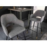 Tabouret de bar tissu gris clair