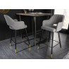 Tabouret de bar tissu gris clair