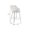 Tabouret de bar tissu velours gris anthracite