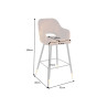 Tabouret de bar tissu velours jaune