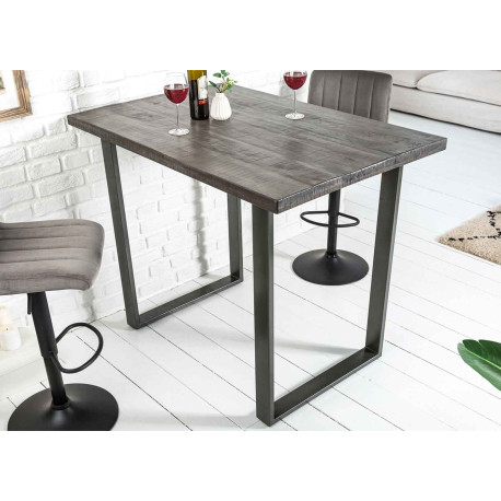 Table haute de bar en bois massif 120 cm