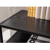 Meuble console frêne foncé et métal noir