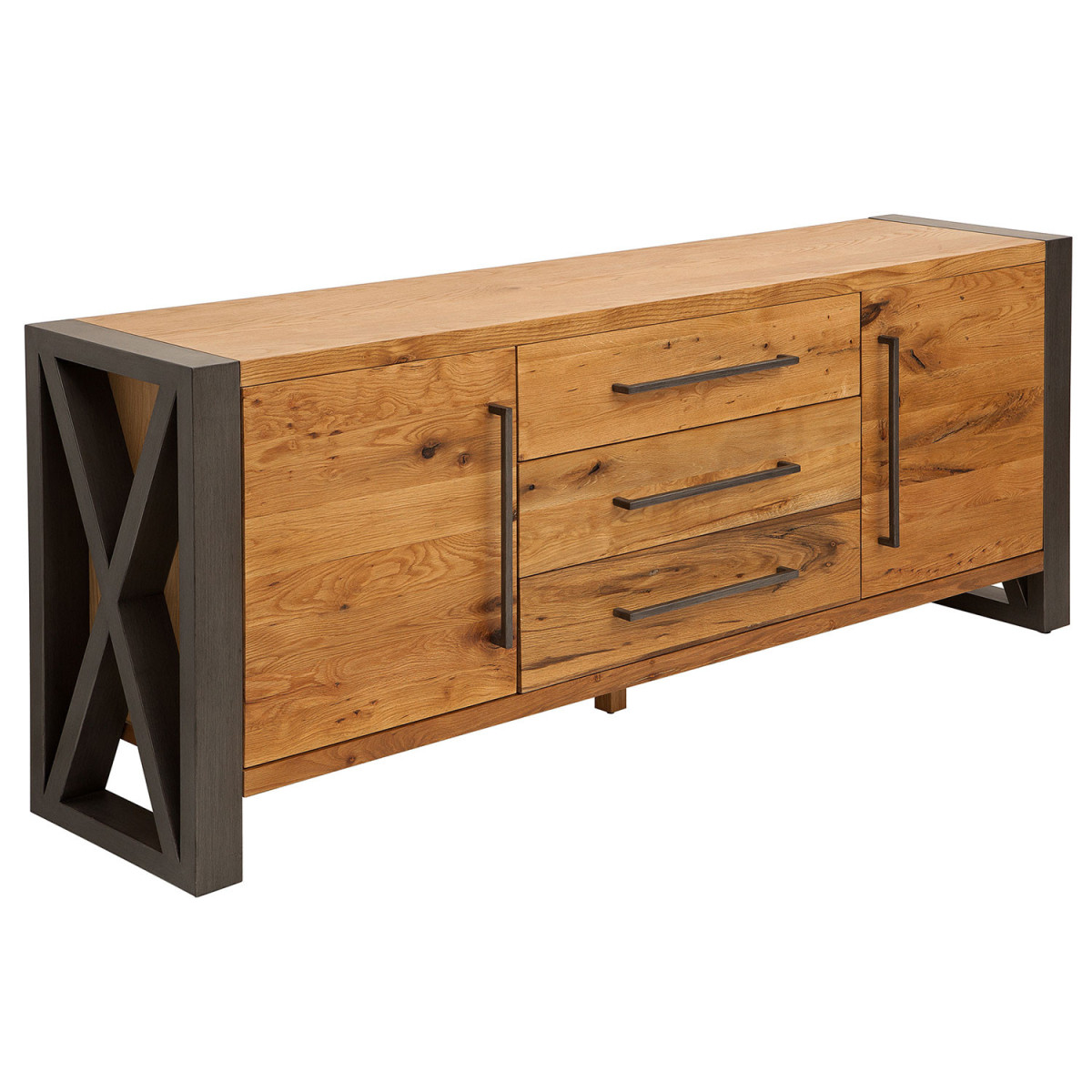 Meuble buffet chêne sauvage 2m industriel