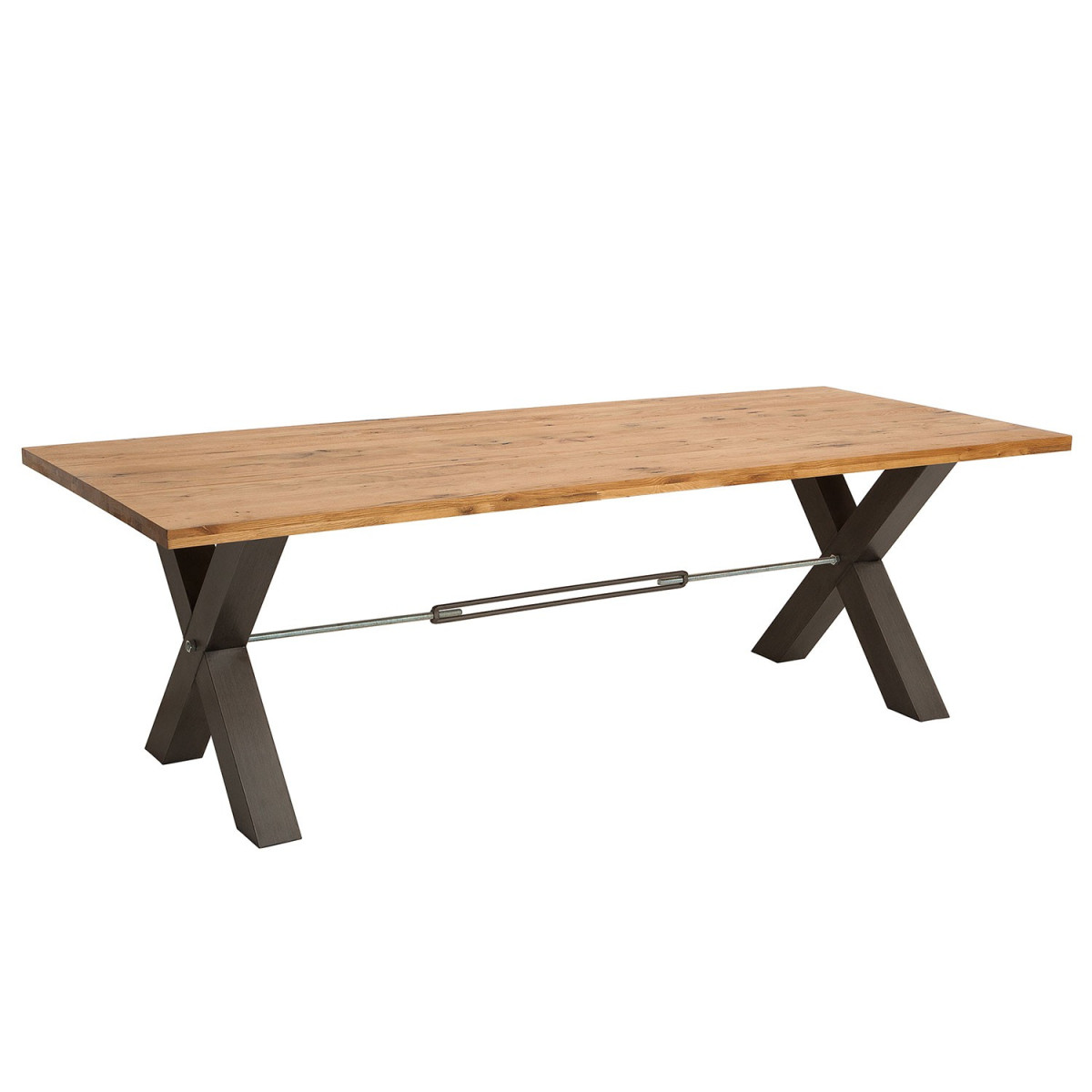 Table de salle à manger 2m40 bois massif et métal