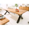 Table de salle à manger 2m40 bois massif et métal