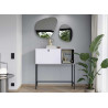 Bureau secrétaire design blanc et métal noir