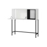 Bureau secrétaire design blanc et métal noir