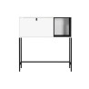 Bureau secrétaire design blanc et métal noir