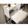 Bureau secrétaire design blanc et métal noir