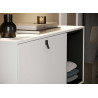 Bureau secrétaire design blanc et métal noir