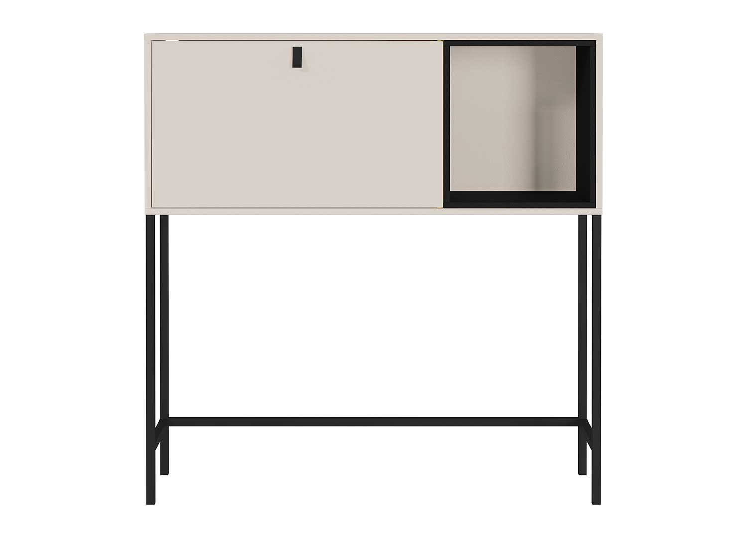 Bureau secrétaire avec rangement, 120 cm de large, en frêne KUBE