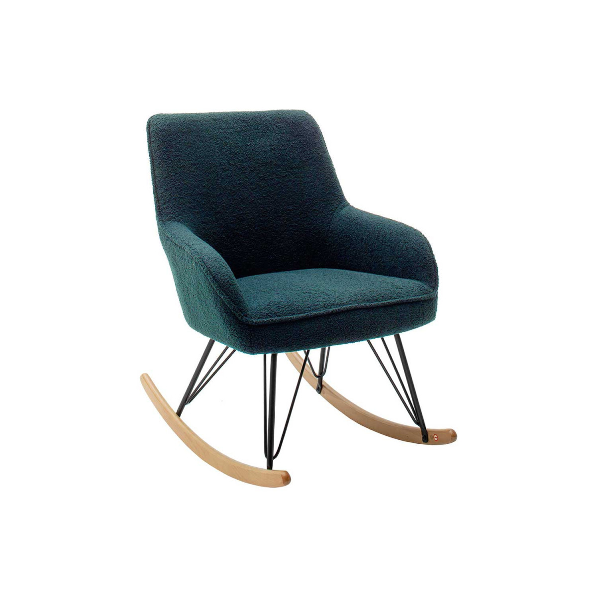 Fauteuil à bascule tissu vert