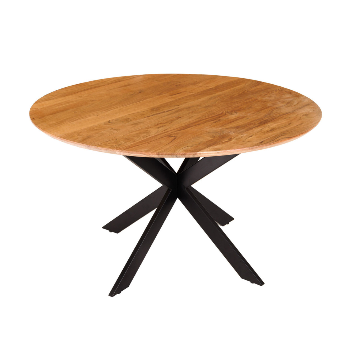 Table à manger ronde 130 cm en bois d'acacia