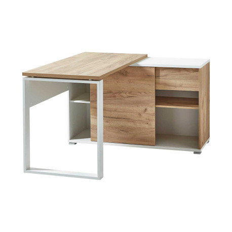 Bureau d'angle avec rangements et tiroir intégrés