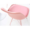 Chaises scandinave rose coque en pvc et pieds métal rose