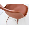 Chaises scandinave marron coque en pvc et pieds en métal