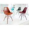 Chaises scandinave marron coque en pvc et pieds en métal