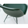 Chaises scandinave verte coque en pvc et pieds en métal