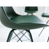 Chaises scandinave verte coque en pvc et pieds en métal