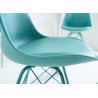 Chaises scandinave bleue coque en pvc et pieds en métal