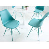 Chaises scandinave bleue coque en pvc et pieds en métal