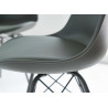 Chaises scandinave grise coque en pvc et pieds en métal