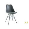 Chaises scandinave grise coque en pvc et pieds en métal