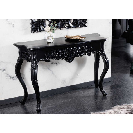 Console noire baroque 110 cm