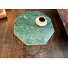 Table basse de salon fer doré et marbre vert