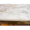 Table basse de salon fer doré et marbre blanc
