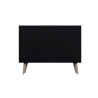 Meuble buffet 3 portes noir 120 cm