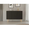 Meuble buffet 3 portes noir 120 cm