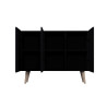 Meuble buffet 3 portes noir 120 cm