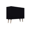 Meuble buffet 3 portes noir 120 cm