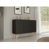 Meuble buffet 3 portes noir 120 cm