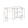 Meuble buffet 3 portes noir 120 cm